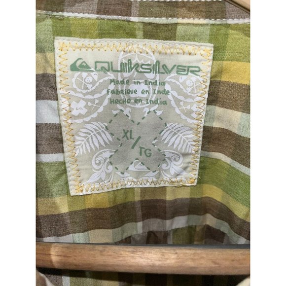 Quicksilver Men's Plaid Button Down SS Shirt Size XL - Picture 5 of 9